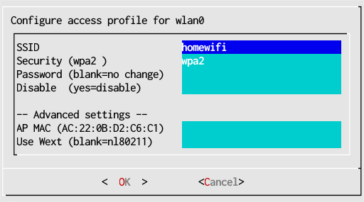 image of Network Setup enter password